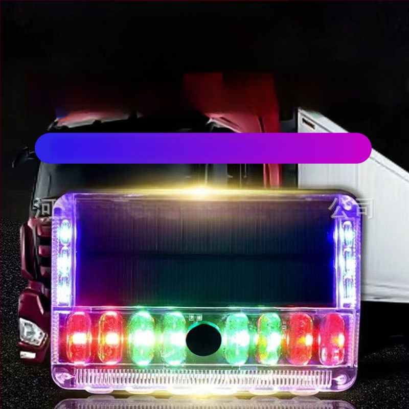 Saules enerģijas transportlīdzekļa brīdinājuma gaismas ar aizmugures platuma indikatoru un mirgošanas/pastāvīgā apgaismojuma režīmi