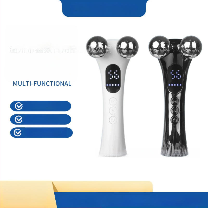 EMS mikro srovės veido masažuoklis su ritinėliu, namų naudojimui, V formos veido kontūravimas ir stangrinimas