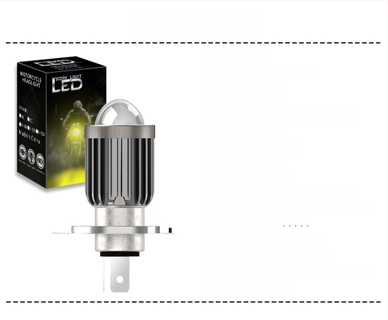 Motorkerékpár LED-fényszóró fish-eye lencsével, H4–H6, távoli és közeli fény