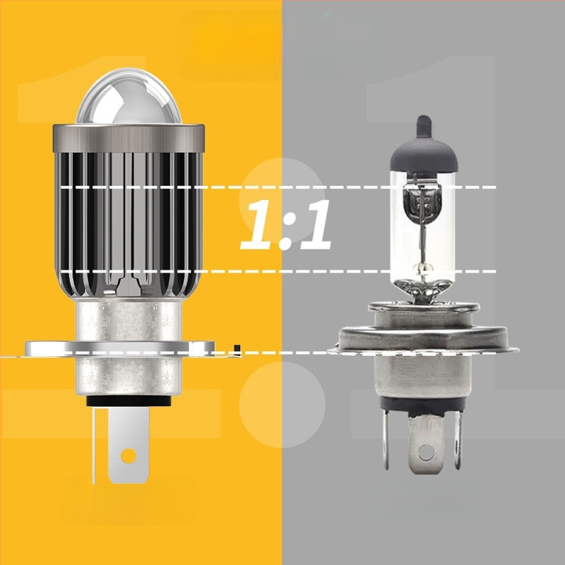 Motorkerékpár LED-fényszóró fish-eye lencsével, H4–H6, távoli és közeli fény