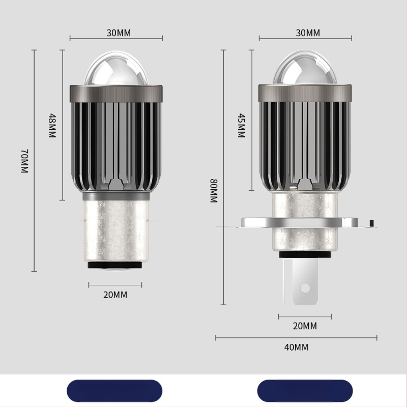 Motorkerékpár LED-fényszóró fish-eye lencsével, H4–H6, távoli és közeli fény