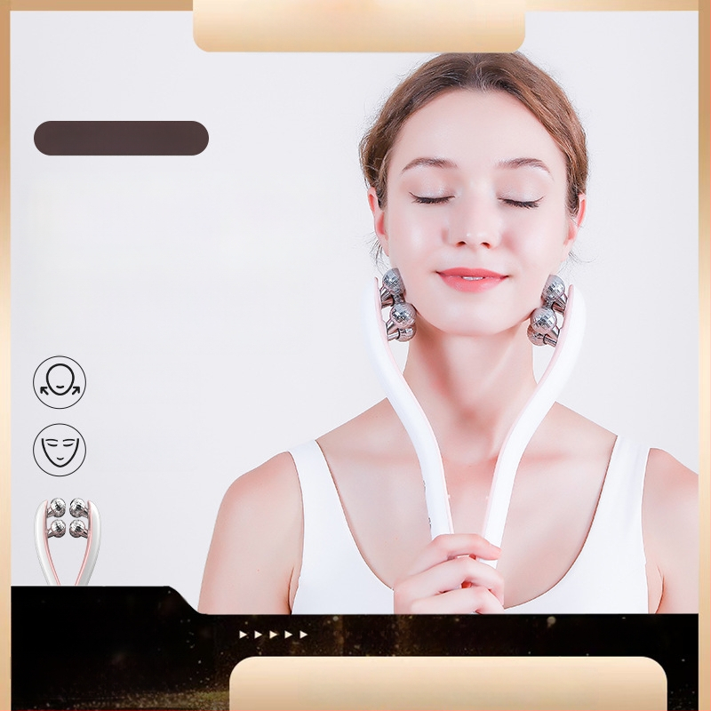 Daugifunkcinis elektrinis grožio įrenginys veidui – veido pakėlimas ir tonizavimas, ritinėlio tipo formavimo prietaisas dvigubam smakrui, modelis LH, ABS korpusas, CE/ROHS/FCC sertifikatai, raukšlių šalinimas