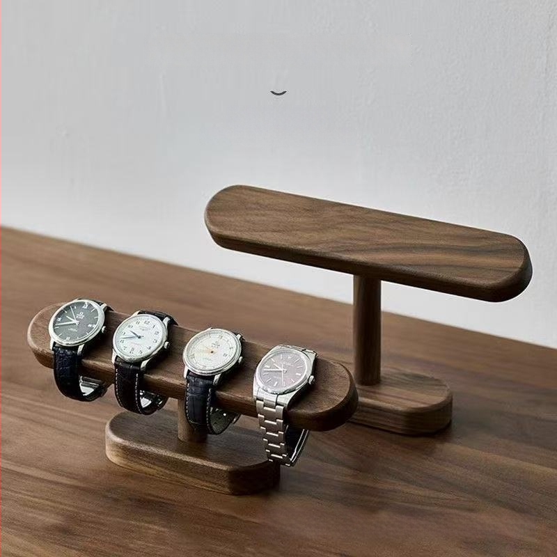 Puidust juveelide kuvamisriiul öölaudale — kellade ja käevõrude organiseerija, laualahendus, 1 kiht, maapiiriline stiil