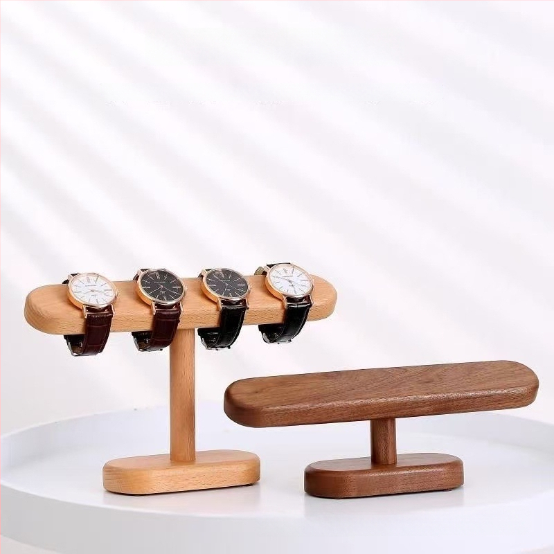 Puidust juveelide kuvamisriiul öölaudale — kellade ja käevõrude organiseerija, laualahendus, 1 kiht, maapiiriline stiil