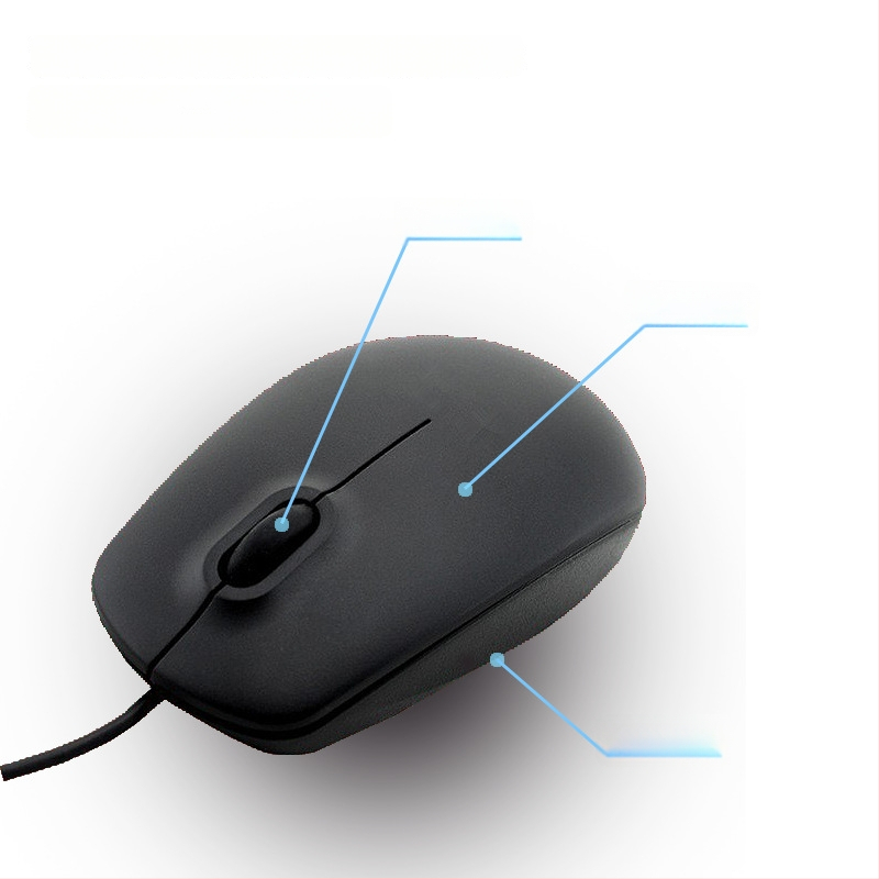 MS111 optinė laidinė USB pelė (1000dpi, 2 mygtukai, ergonomiška)