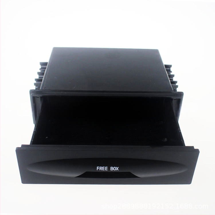 Automobilio garso CD rėmelis su stalčiu laikymo dėžute, dviejų sluoksnių arba vieno sluoksnio dizainas