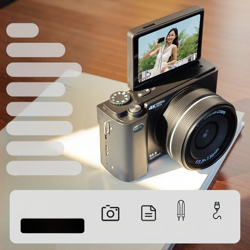 HD bezzrcalna digitalna kamera s 16x optičkim zumom, automatskim fokusom i preklopnim zaslonom za putovanja i selfije