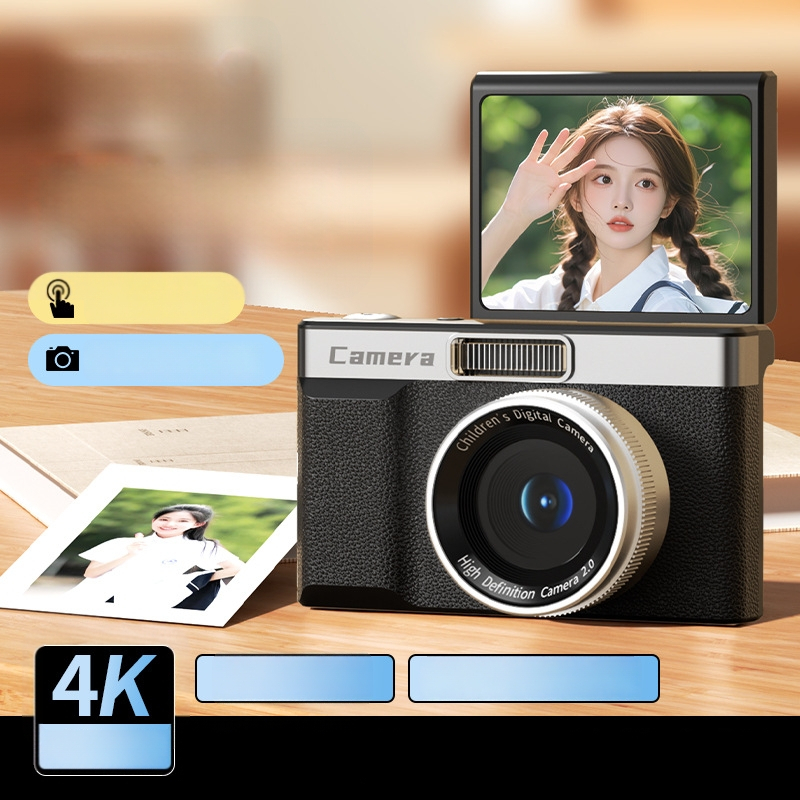 CCD skaitmeninė kamera su pasukamu ekranu; 24 MP+ CCD jutiklis; 8x skaitmeninis priartinimas; maksimali raiška 1280×1024