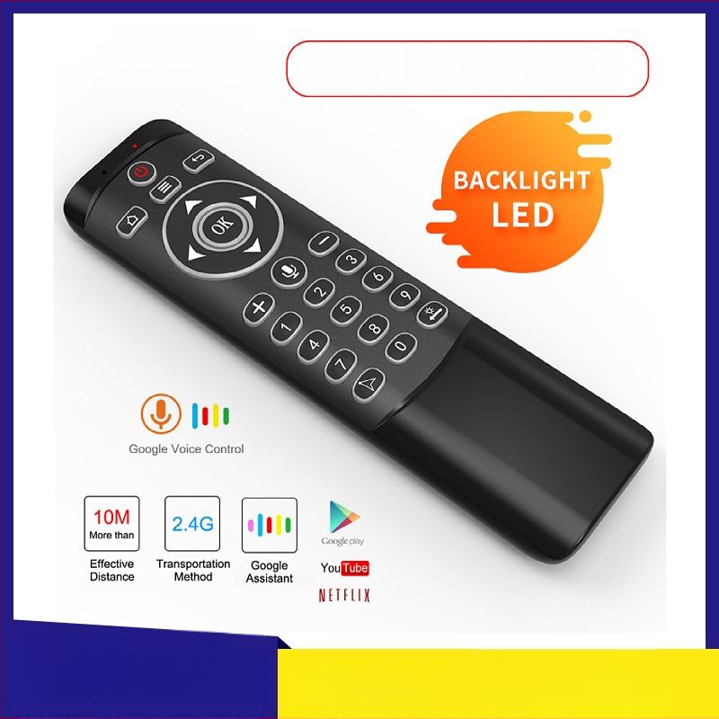 MT1 Bezvadu lidojošā pele ar mini tastatūru un balss tālvadības pulti Android set-top boxam