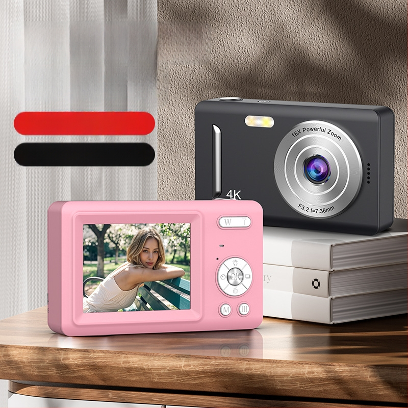 Cameră digitală CCD, cameră portabilă HD pentru călătorii, compactă, cu zoom optic 16x și zoom digital 16x