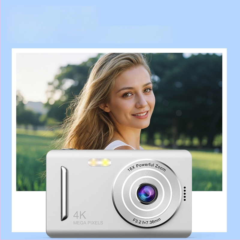 Cameră digitală CCD, cameră portabilă HD pentru călătorii, compactă, cu zoom optic 16x și zoom digital 16x