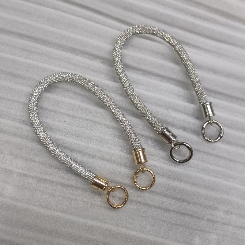 Hiro Mori deimantų telefono grandinė su atjungiamu apskrito vamzdelio laikikliu, vientisas spalvų aksesuaras svorio mažinimui