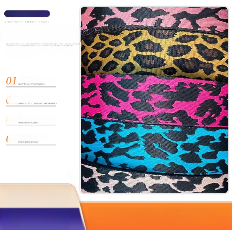 3,8 cm leopard uzorak jacquard trakica za odjeću, dodaci, uzica za kućne ljubimce, poliester trakica