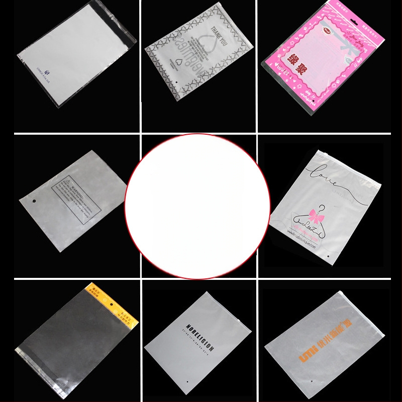 Lipnus drabužių maišelis – skaidrus plastikinis maišelis drabužiams, su atspausdintu logotipu, 100% nauja medžiaga