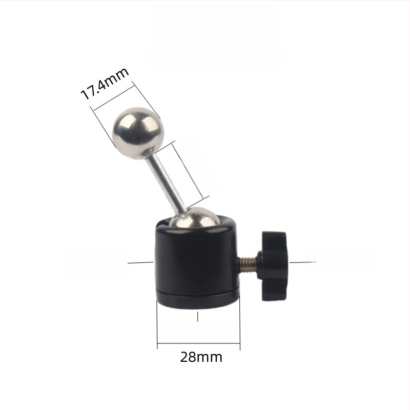 Rutulinė galva pan-tilt vaizdo kameros laikiklis iš aliuminio lydinio, srieginis montavimas, 360° sukimas (horizontaliai 180°, vertikaliai 90°)