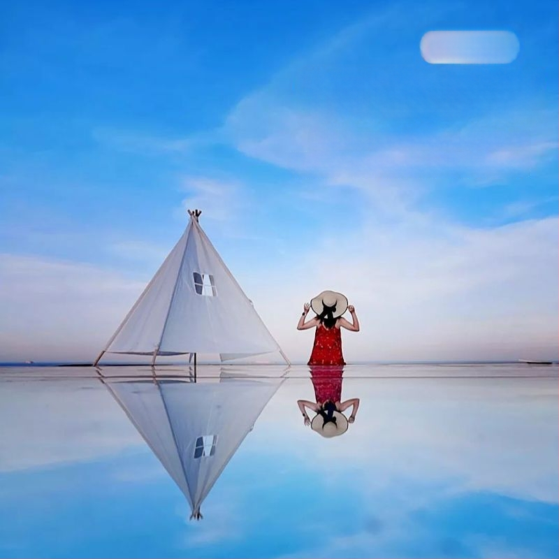 Fotografijos fono plokštė su veidrodžiu, lentyna ir dulkių šluoste – įeina laikymo krepšys