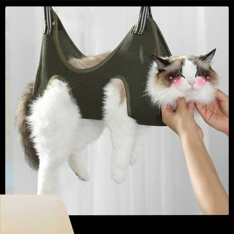 Katės plovimo maišelis su įbrėžimų apsauga, daugiafunkcinis vonios įrankis katėms, fiksuotas dizainas, 100 vnt MR237