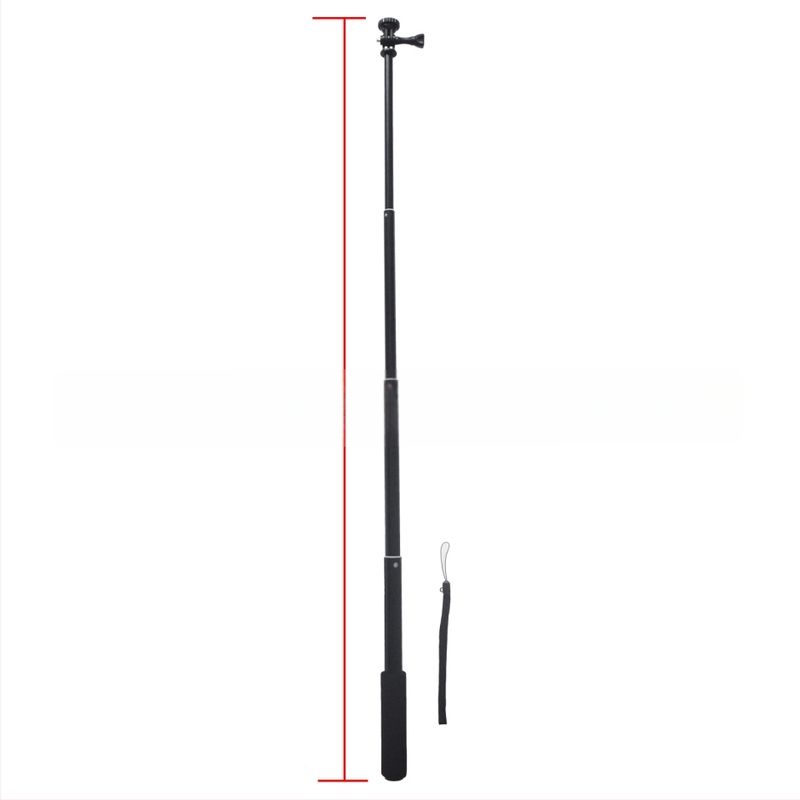 GoPro ir mobiliojo telefono selfie lazda — GP-1088, aliuminio lydinys, 4 sekcijos, maksimali apkrova 2 kg