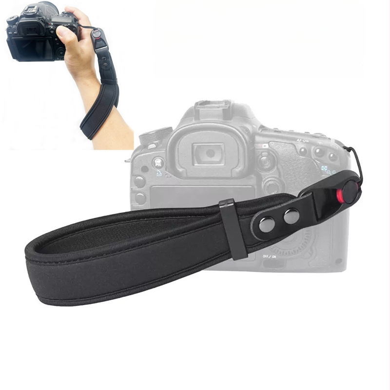 Dirželis riešui fotoaparatui DSLR ir bezzrakinėms kameroms, su greito atpalaidavimo sagtimi ir putplasčio pagalvėle