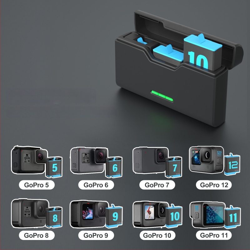 SEIVI GoPro laadija – Type-C dokk, šokkide summutus, ühildu GoPro 6–10
