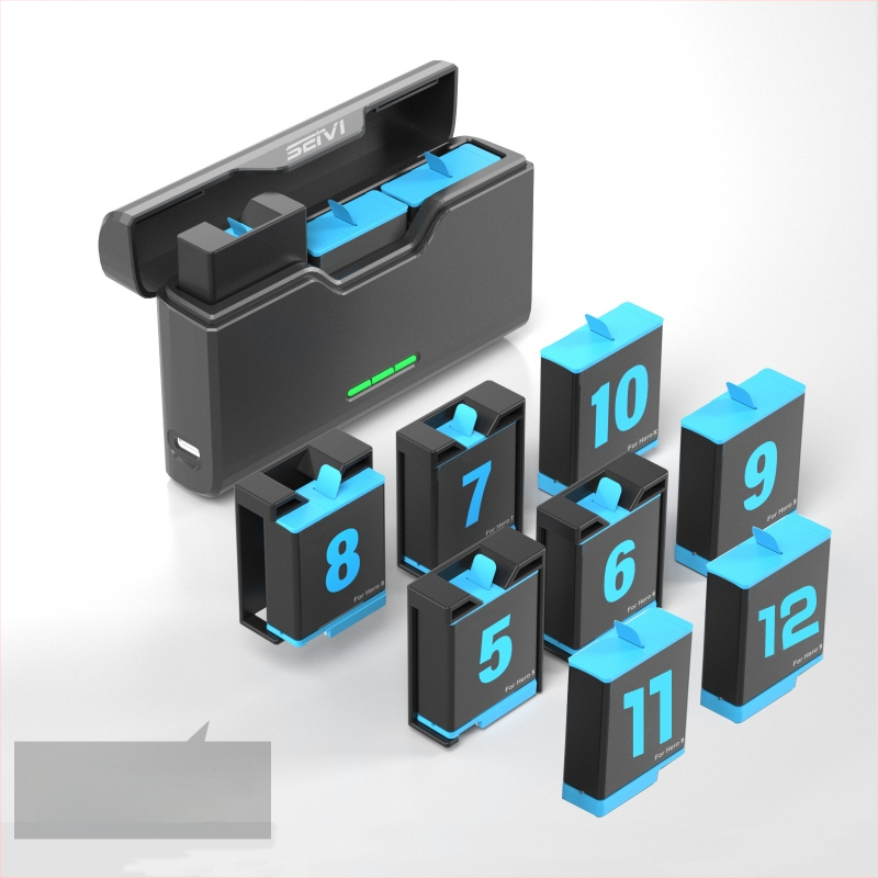 SEIVI GoPro laadija – Type-C dokk, šokkide summutus, ühildu GoPro 6–10