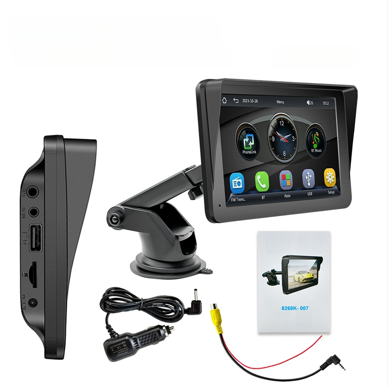Automobilio navigacijos sistema belaidžiam CarPlay, MP5 multimedija ir Bluetooth, palaiko AVI/MP4 vaizdo formatus, microSD kortelę