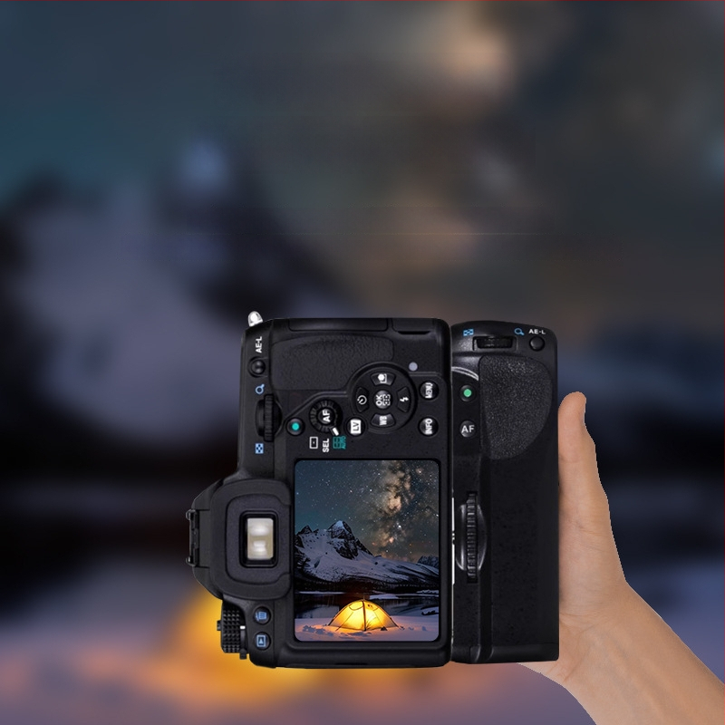 D-bg4 SLR laikiklis Pentax K-5II, K-7, K-5iis – grynas varis + PVC, OEM apdirbimas, ilgas baterijos veikimo laikas