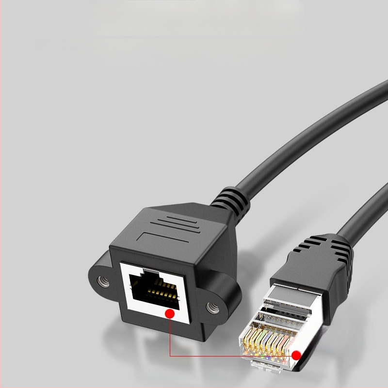 Cat6 Ethernet pagarinājuma kabelis, RJ45 vīrietis–sievietei, gigabits, taisns savienotājs