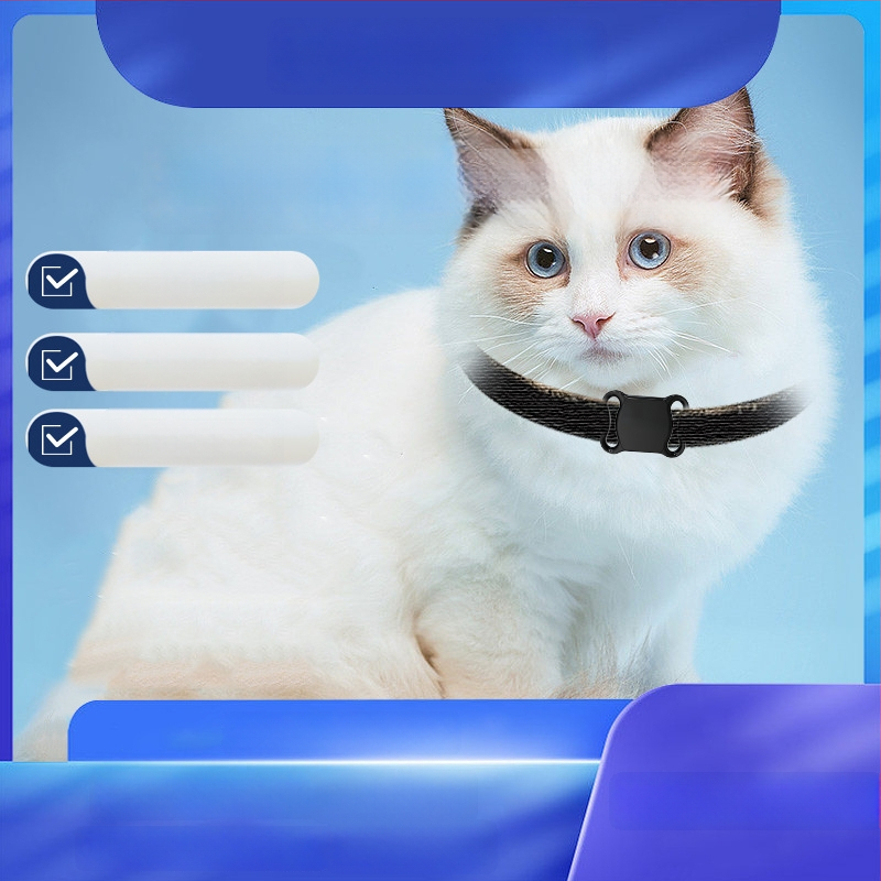 GPS izsekotājs mājdzīvniekiem, anti-pazaudēšanas ierīce kaķiem un suņiem, Airtag meklētājs kakla jostai, Modelis F2, ABS, CR2032 baterija, svars 9,3 g