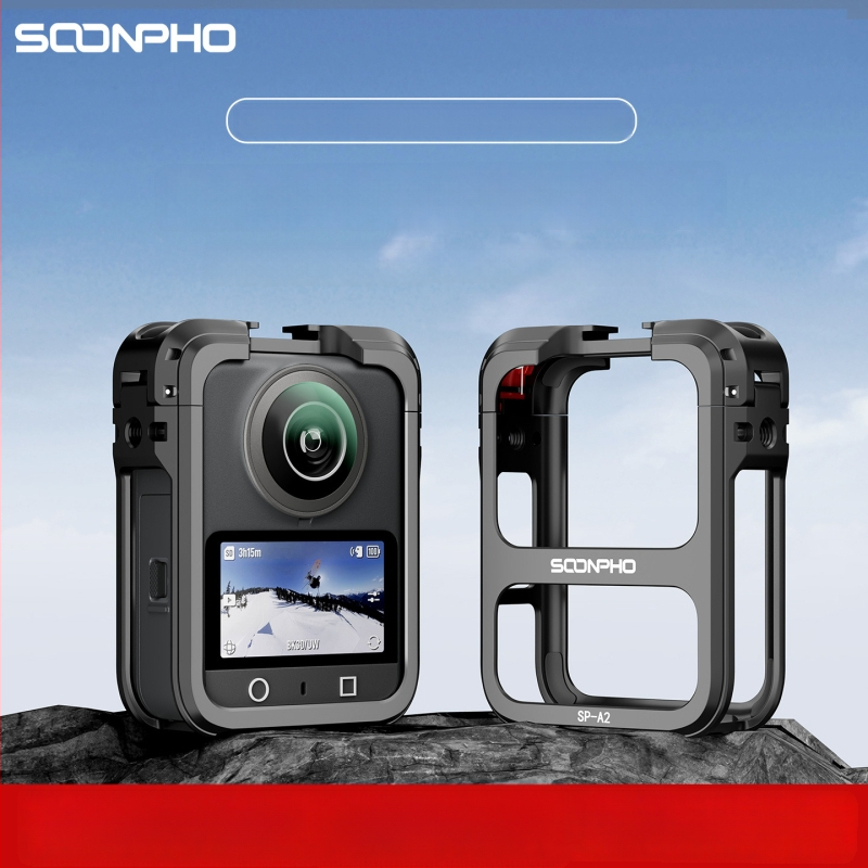 DJI Osmo 360 panoraminės kameros apsauginis rėmas – metalinė konstrukcija su objektyvo dangteliu