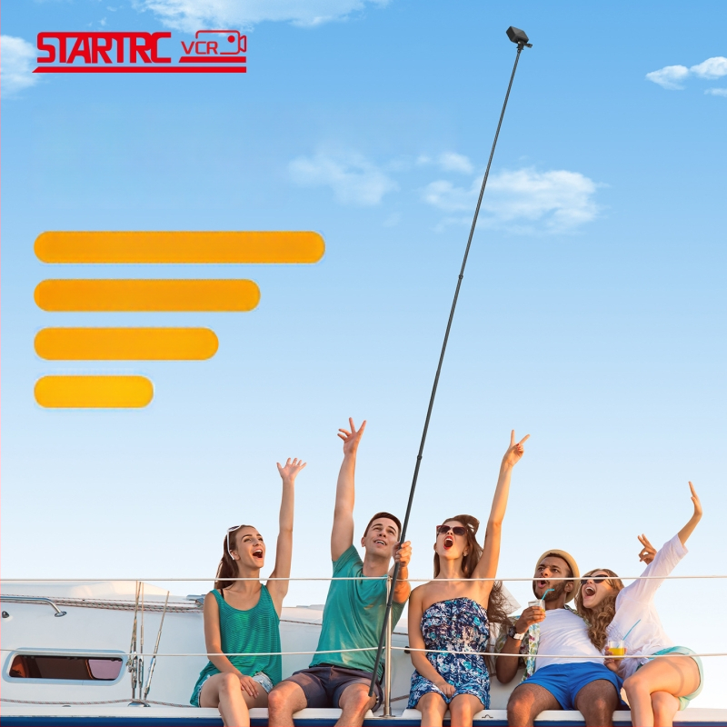 Anglies pluošto selfie lazda Insta360 X5, GoPro, DJI Action; 7 dalių, itin lengvas dizainas; Modelis ST-15020030; Maksimali apkrova iki 2 kg