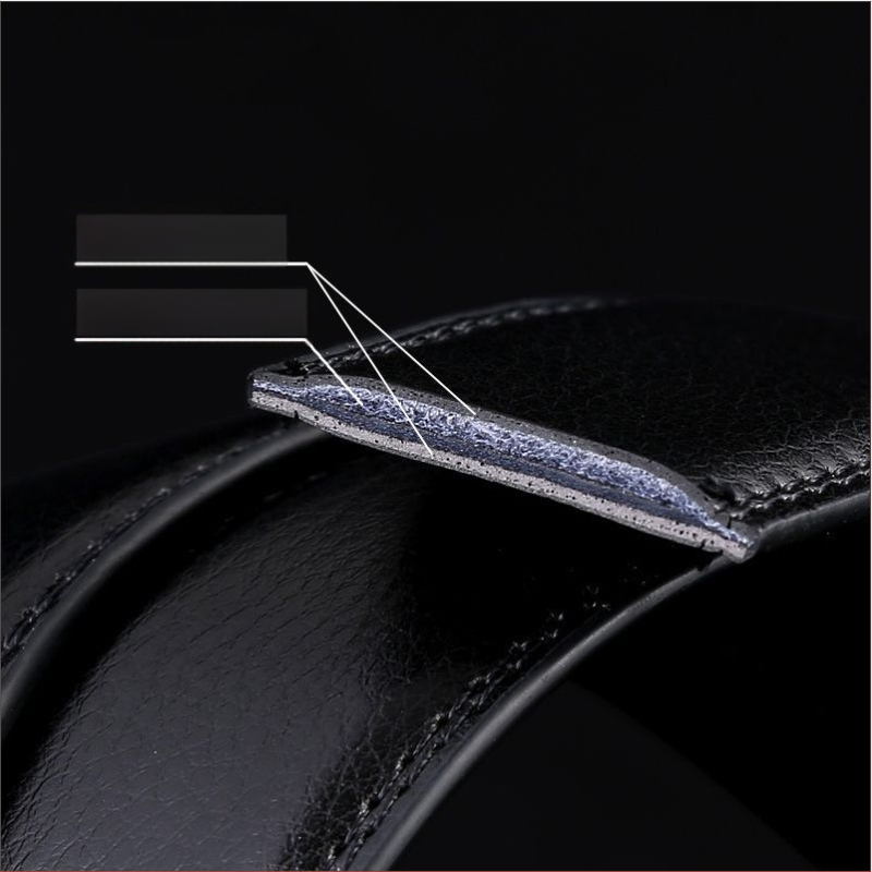 Vīriešu divslāņu ādas josta ar automātisku sprādzi (Materiāls: āda; Sprādze: sakausējums; Aizvērums: automātisks)