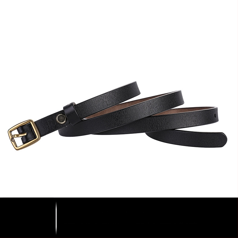 Sieviešu ādas josta – retro stils, plāna, divslāņu govs āda, sprādze no sakaļķa, japāņu aizvērums