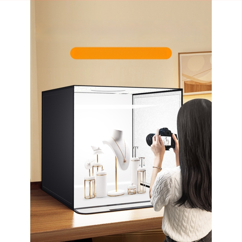 Studijos kompakti šviesos dėžė still life fotografijai, sulankstomas fonas