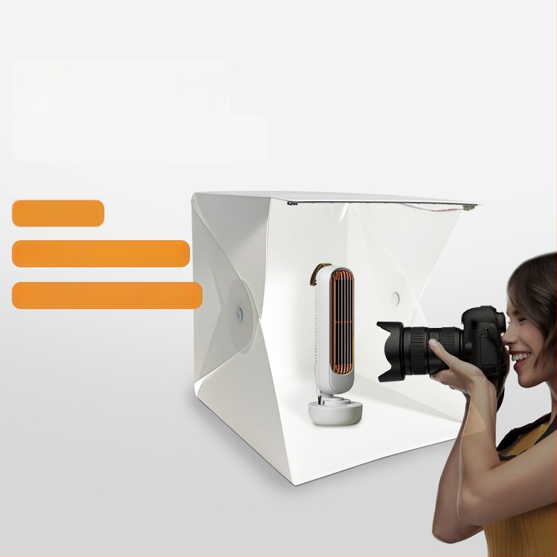 Kompaktiškas studijos softbox su LED apšvietimu, USB maitinimu ir ekologiško plastiko korpusu asmeninei fotografijai