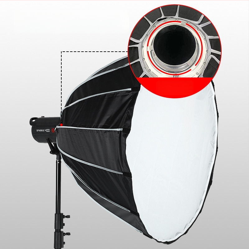 Švelnaus šviesos įrenginys asmeninei fotografijai su groteliniu gaubtu ir atspindinčia medžiaga — Shangwei, 2023