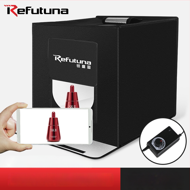 Ruifutu kompaktiškas LED studijos šviesos blokas su poliesteriu ir LED plokšte, sulankstomas nešiojamas softbox fotografijoms, svoris 5 kg