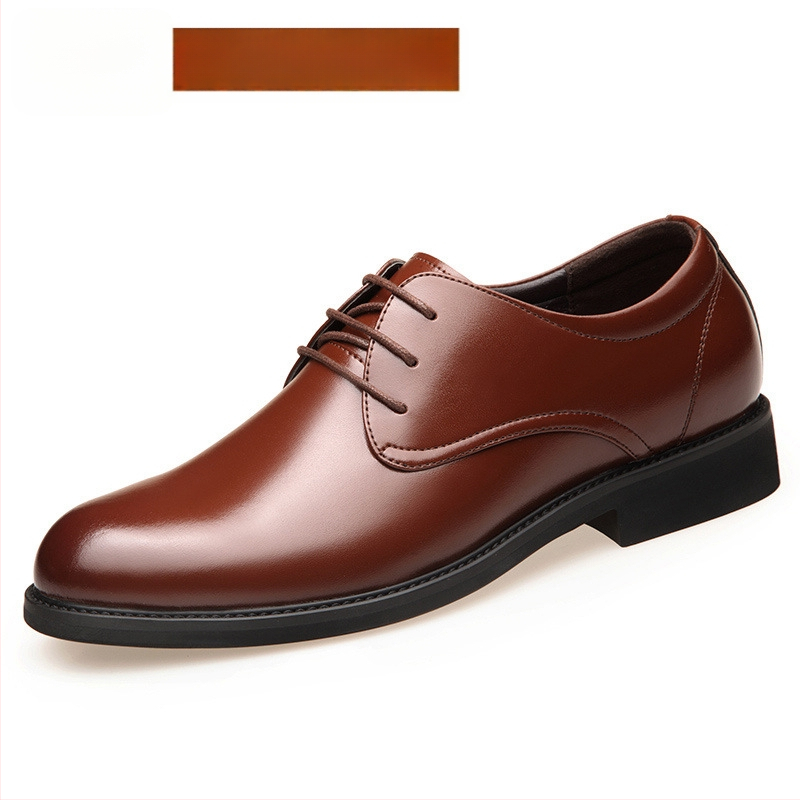 Vīriešu ādas kurpes — augšējā daļa no īstas ādas, odere no ādas, zole no gumijas, auklas, papēža augstums 1–3 cm, biznesa stils, birojs