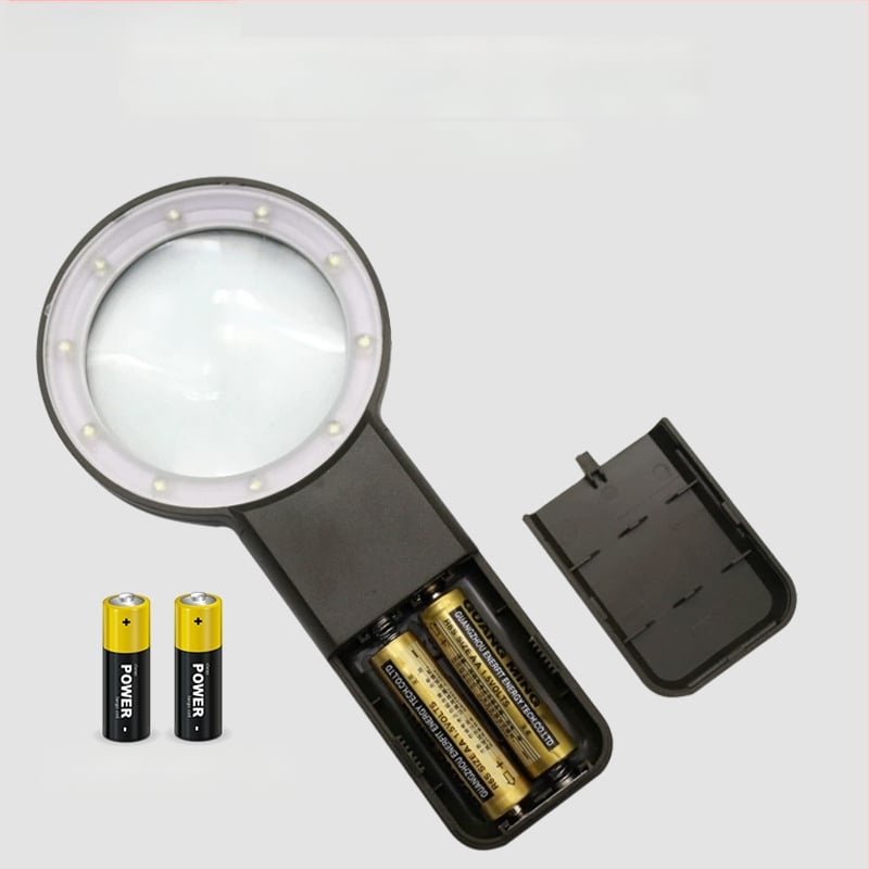 Chuda osvijetljena ručna povećalo s 10 LED, 10x optička HD leća, za čitanje starijima