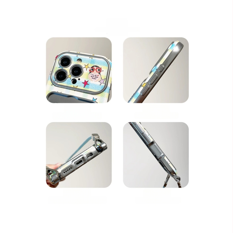 Telefonikarp tüdruku karikatuurilise illustratsiooniga Korea-Jaapani stiilis, TPU-materjal, kukkumiskaitse, sobib iPhone 16 Pro ja iPhone 17 Pro Max