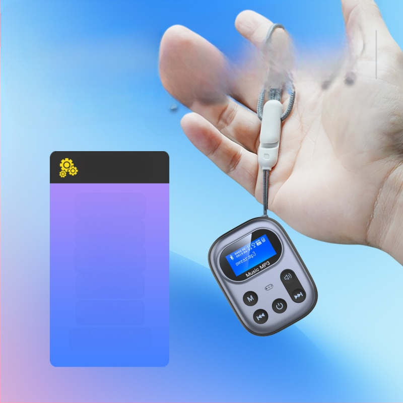Bluetooth MP3-mängija saatja – TF-kaartide tugi, 3,5 mm kõrvaklappide pesa, aku kestvus 4–8 tundi, mudel 03