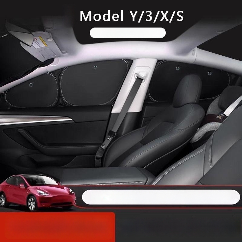 Tesla Model Y šoninių langų saulės užuolaida, Oxford audinys, kabinamas tipas, privatumas ir saulės apsauga