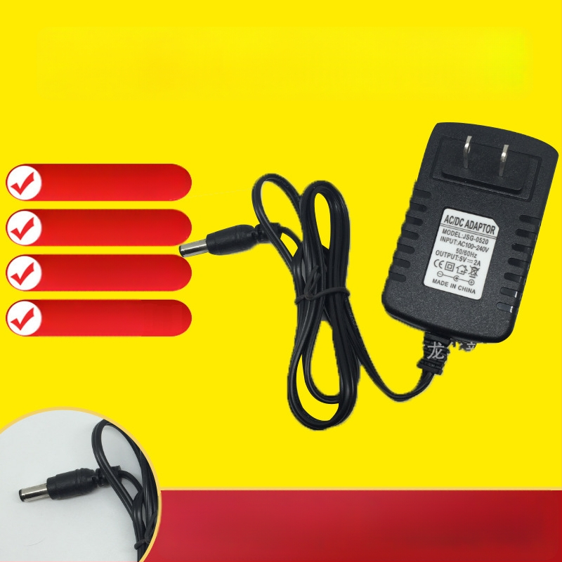 AC/DC pārslēdzams barošanas avots 5V 2A priekš set-top box, planšetēm un maršrutētājam — 10W, ieeja 100–240V, efektivitāte 90%