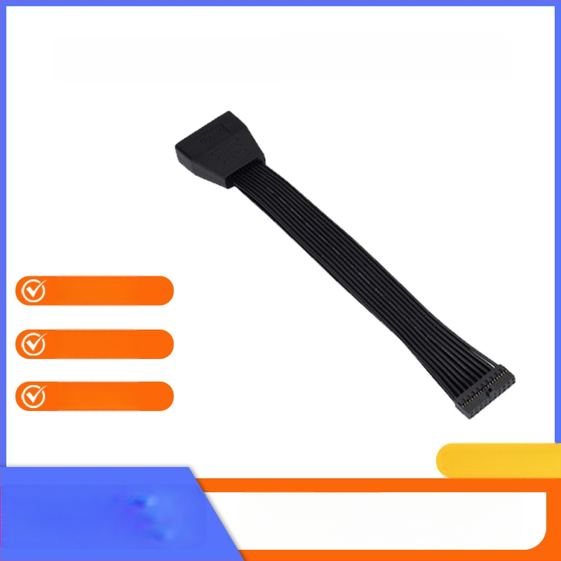 USB 3.0 paplašināšanas kabelis mātesplatei, 19-pins elastīgs savienotājs, adaptera kabelis, vara vadītāji