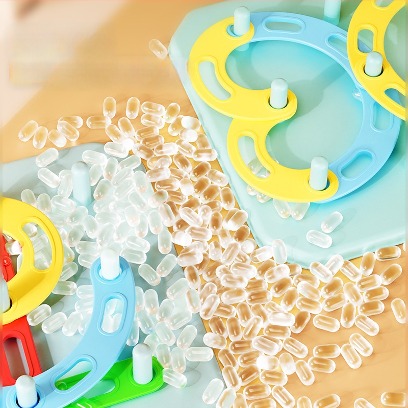 Montessori 3D dėlionė – stulpelių formų surinkimas su geometriniu suderinimu, plastikas, vaikams 4–6 metai