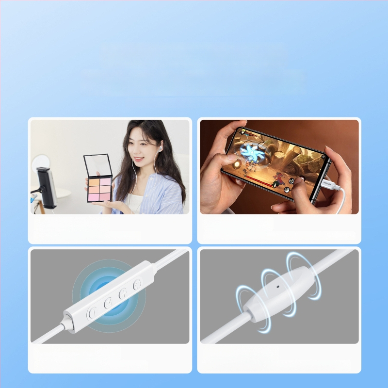 riksoin Sk01 In-ear vadu austiņas ar 7.1 kanālu skaņu, trokšņu slāpējošu mikrofonu un inline vadību, Android saderīgas, 1,6 m kabelis