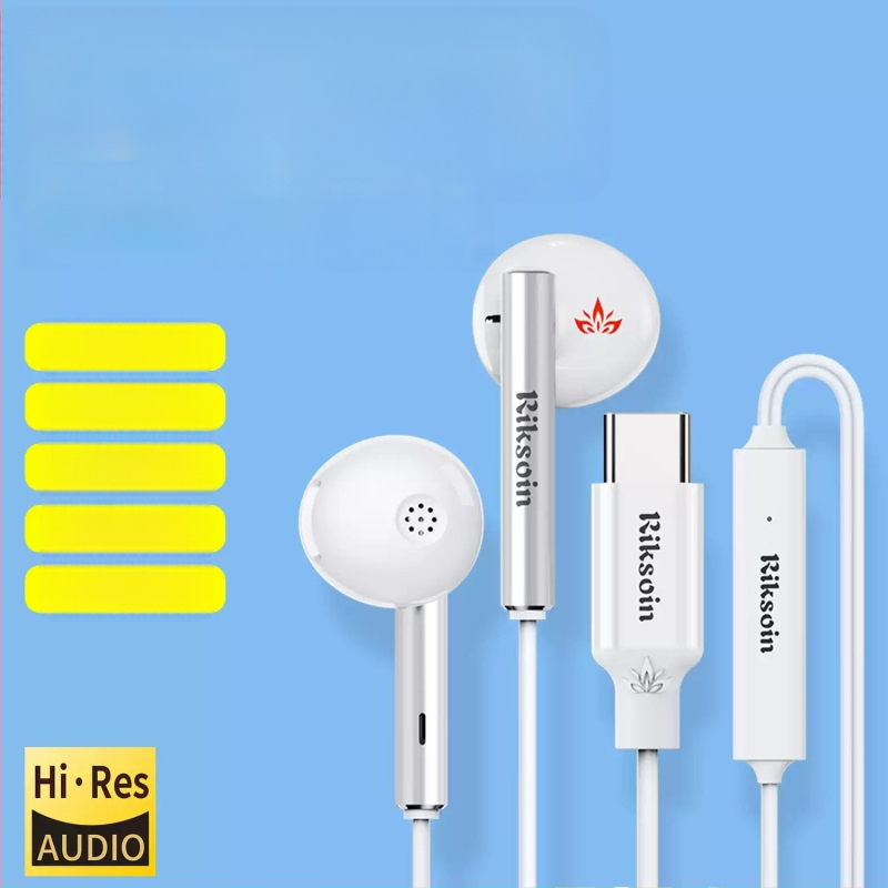 riksoin Sk01 In-ear vadu austiņas ar 7.1 kanālu skaņu, trokšņu slāpējošu mikrofonu un inline vadību, Android saderīgas, 1,6 m kabelis