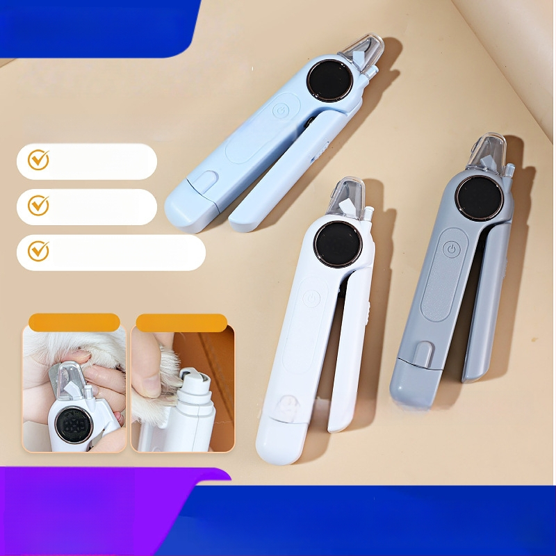 Naminių gyvūnėlių nagų žirklės su LED apšvietimu katėms ir šunims, nagų failas ir poliravimas