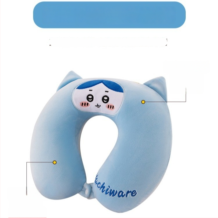 U formos kaklo pagalvė su atminties putomis, Crystal Velvet audinys, animacinio stiliaus, nuimamas ir skalbiamas užvalkalas, nešiojama kelionėms