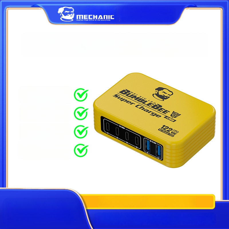 Ou Zheng Ozq4 kuue USB-pordiga kiirlaadimisjaam LED-indikaatoritega Apple'i ja Androidi telefonidele